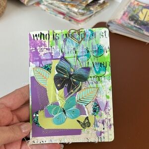 Colorful Artistic Collage with Butterflies, you finish.